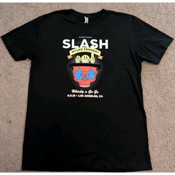 Slash Myles Kennedy The Conspirators 2018 Whisky a Go Go Black T-Shirt Men's L - Picture 1 of 5